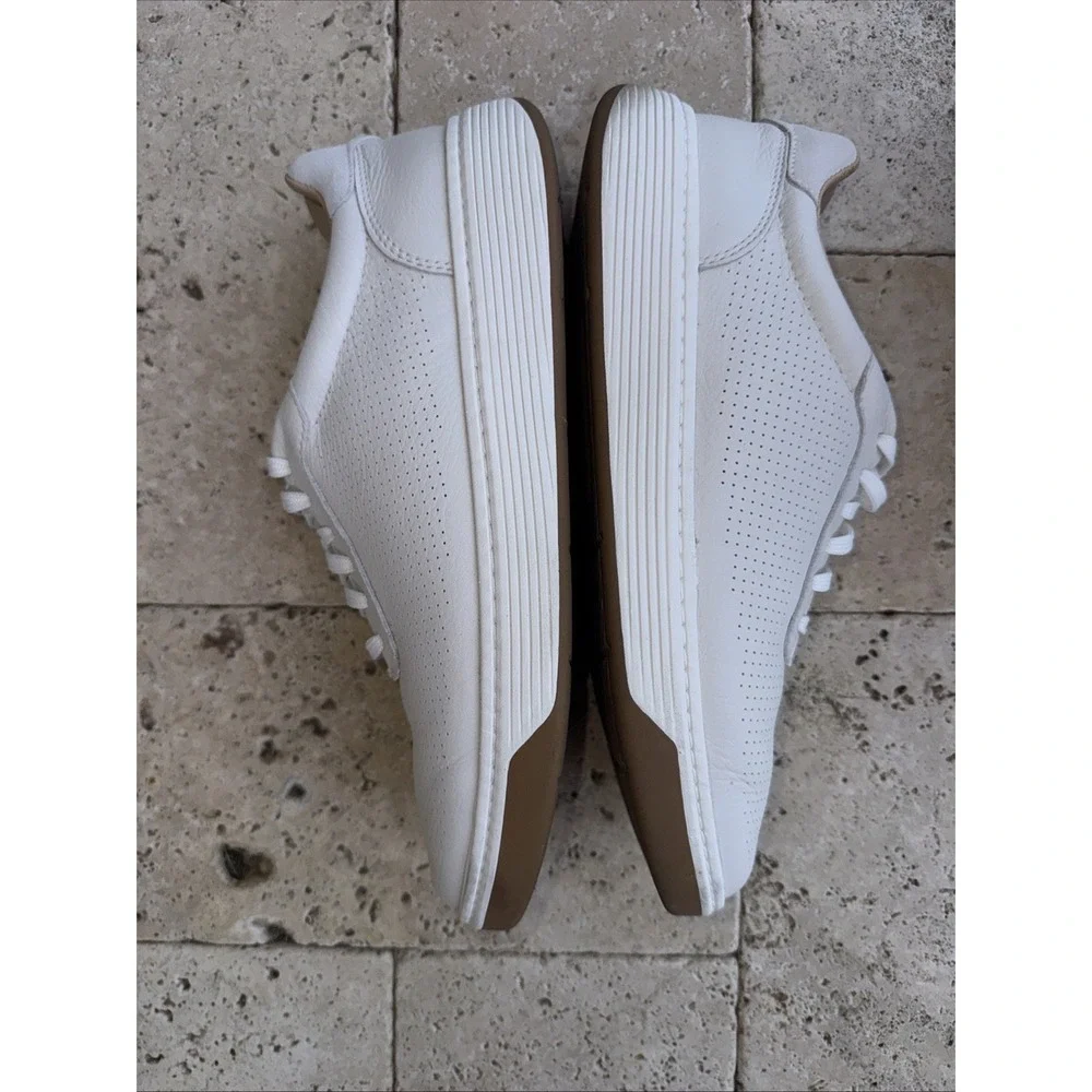 Johnston & Murphy 59-4258 Mens White Leather Lifestyle Sneakers Shoes 9 Dillon